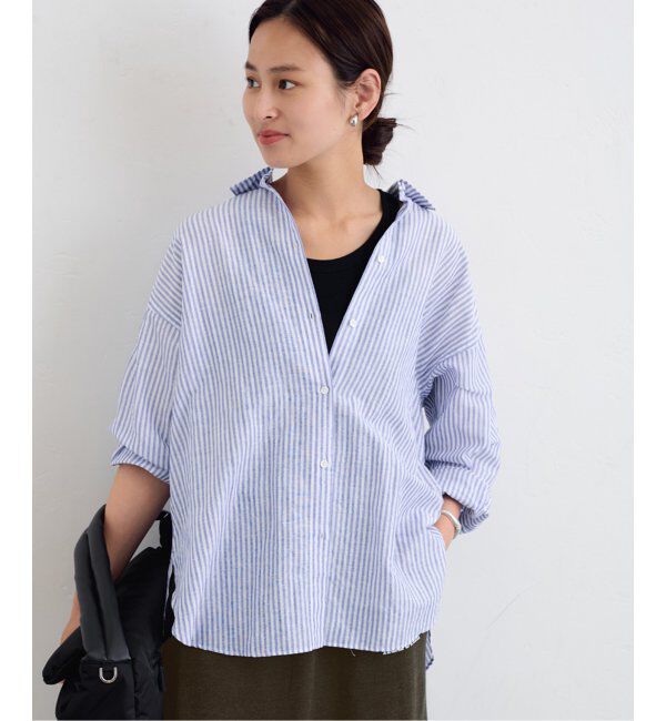 FRAMeWORK「コットンリネンオーバーシャツ」|シャツ・ブラウス|