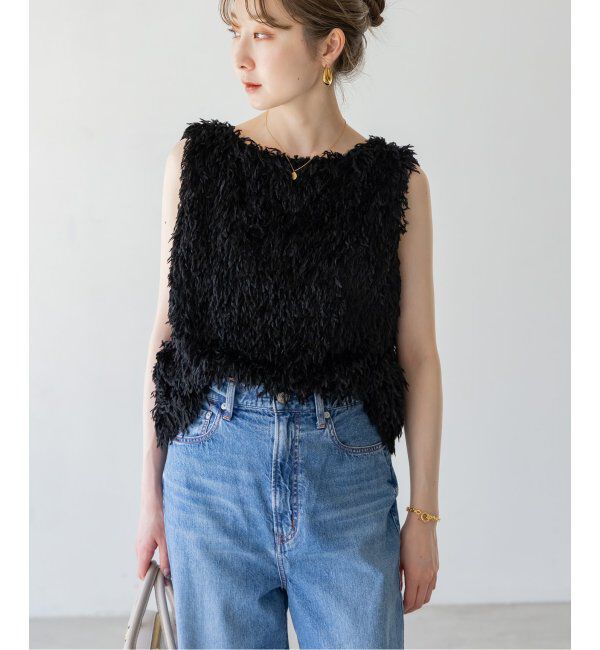 NOBLE「《追加》【洗える】フェザーヤーンタンクトッププルオーバー」|シャツ・ブラウス|