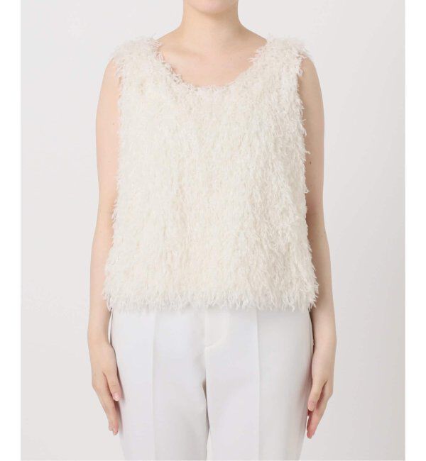NOBLE「《追加》【洗える】フェザーヤーンタンクトッププルオーバー」|シャツ・ブラウス|