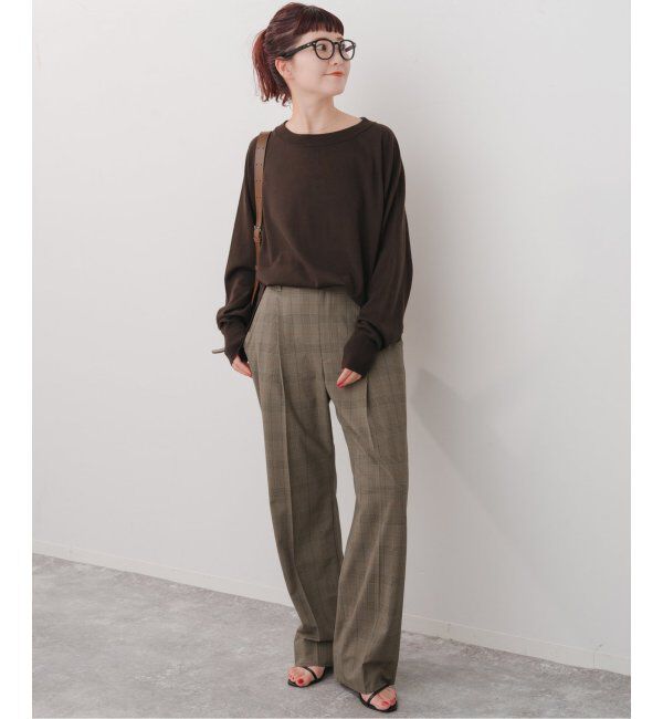 Spick and Span「ウォッシャブルチェックストレッチパンツ」|スラックス|