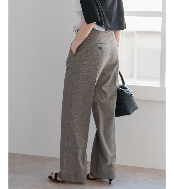 Spick and Span「ウォッシャブルチェックストレッチパンツ」|スラックス|