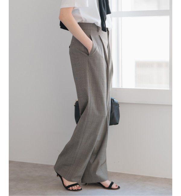 Spick and Span「ウォッシャブルチェックストレッチパンツ」|スラックス|