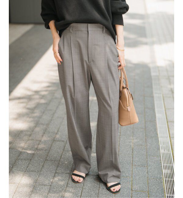 Spick and Span「ウォッシャブルチェックストレッチパンツ」|スラックス|