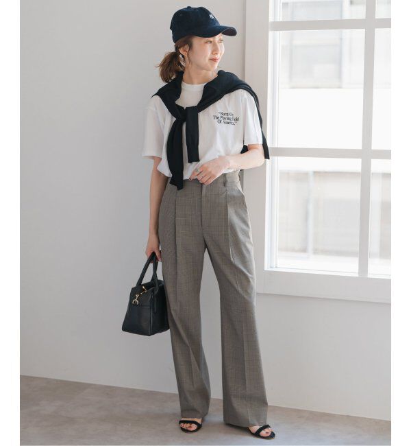 Spick and Span「ウォッシャブルチェックストレッチパンツ」|スラックス|