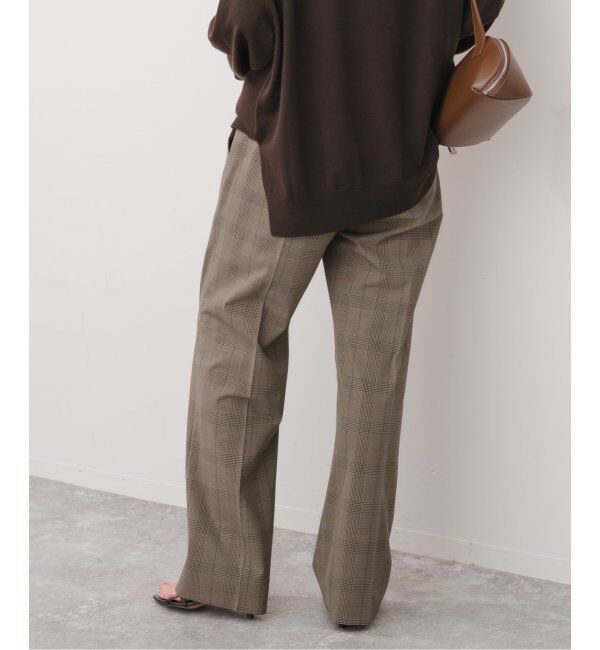 Spick and Span「ウォッシャブルチェックストレッチパンツ」|スラックス|