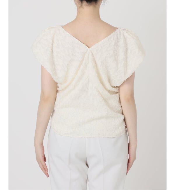 NOBLE「【洗える】レオパードジャガードデコルテVブラウス」|シャツ・ブラウス|