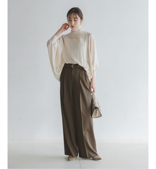 NOBLE「《追加》【洗える】エステルツイルストレッチスラックスパンツ 8」|スラックス|