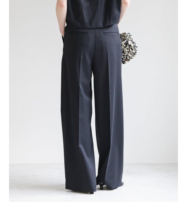 NOBLE「《追加》【洗える】エステルツイルストレッチスラックスパンツ 8」|スラックス|