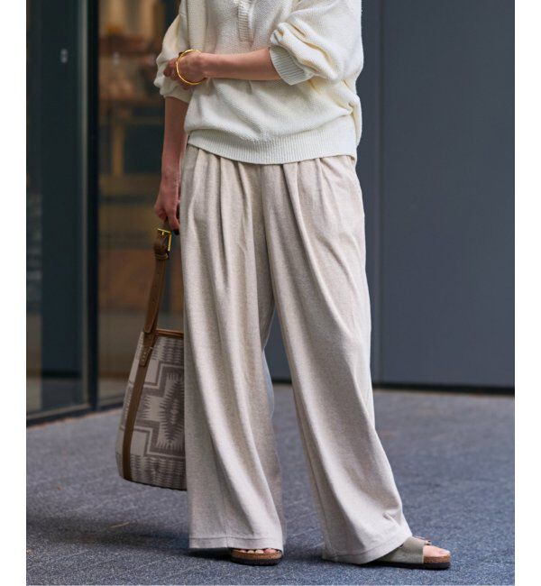FRAMeWORK「トップテレコイージーパンツ」|その他|ベージュ