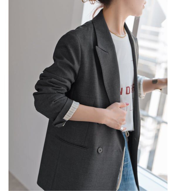 Spick and Span「ウールブレンドダブルブレストジャケット」|テーラードジャケット|