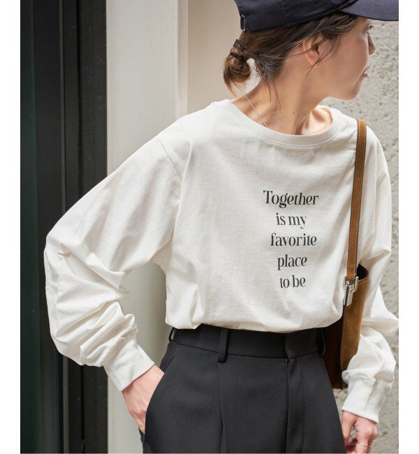 Spick and Span「ボートネックシルケットロゴロンTEE」|Tシャツ・カットソー|ホワイト