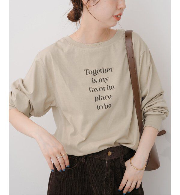 Spick and Span「ボートネックシルケットロゴロンTEE」|Tシャツ・カットソー|