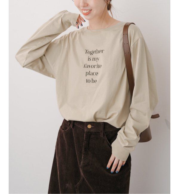 Spick and Span「ボートネックシルケットロゴロンTEE」|Tシャツ・カットソー|