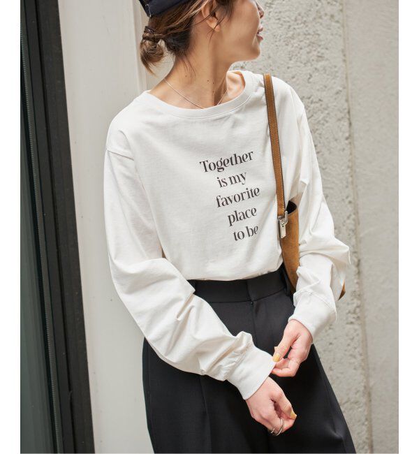 Spick and Span「ボートネックシルケットロゴロンTEE」|Tシャツ・カットソー|