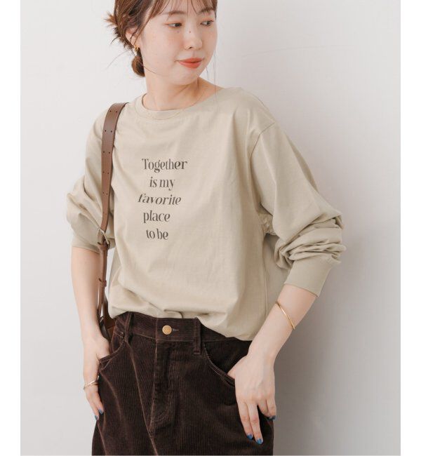 Spick and Span「ボートネックシルケットロゴロンTEE」|Tシャツ・カットソー|