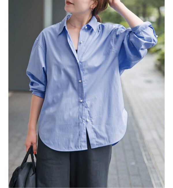 Spick and Span「パールボタンシャツ」|シャツ・ブラウス|サックスブルー B