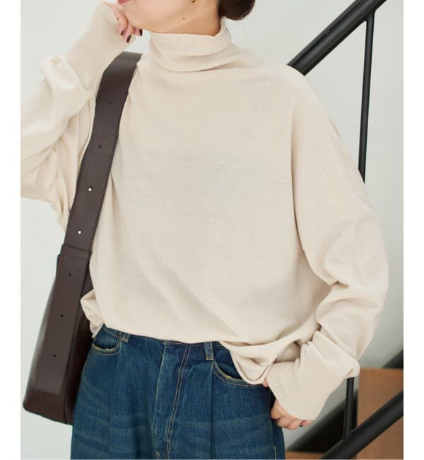Spick and Span「コットンバルキーヤーンルーズタートルプルオーバー」|ニット・セーター|ベージュ A