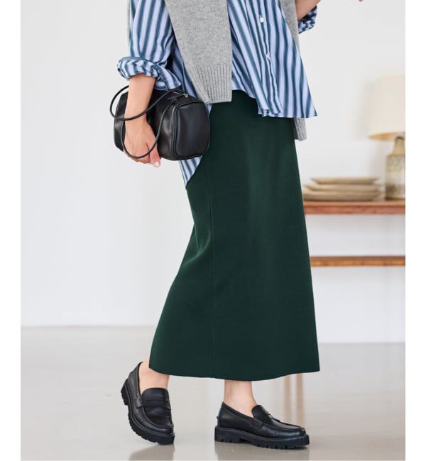 FRAMeWORK「≪追加≫総針タイトスカート」|スカート|グリーン