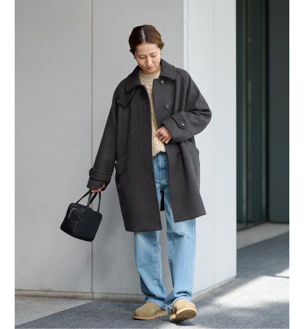 FRAMeWORK「≪WEB先行 / 追加≫ラムウールMIXシャルムバルカラーコート」|ステンカラーコート|