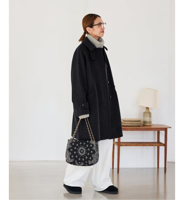 FRAMeWORK「≪WEB先行 / 追加≫ラムウールMIXシャルムバルカラーコート」|ステンカラーコート|