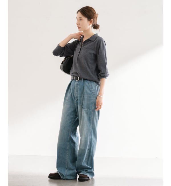 FRAMeWORK「イタリアヤーン basic ポロ衿プルオーバー」|ニット・セーター|