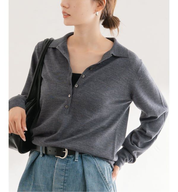 FRAMeWORK「イタリアヤーン basic ポロ衿プルオーバー」|ニット・セーター|