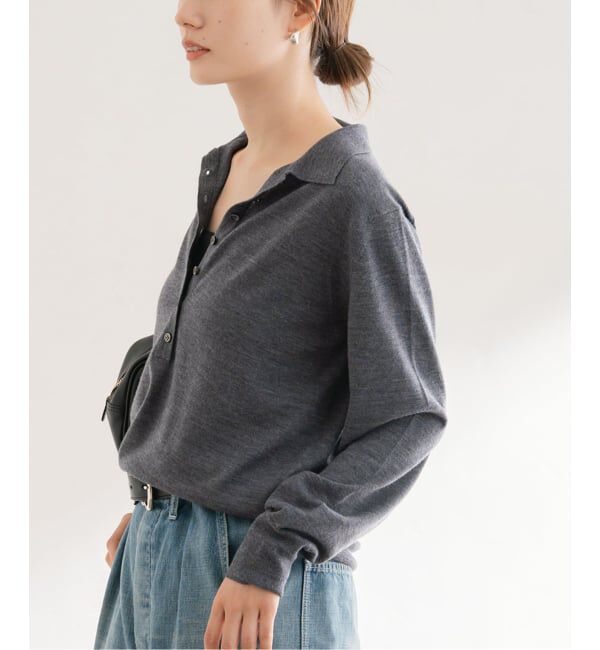 FRAMeWORK「イタリアヤーン basic ポロ衿プルオーバー」|ニット・セーター|