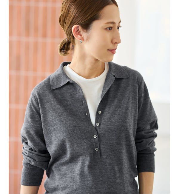 FRAMeWORK「イタリアヤーン basic ポロ衿プルオーバー」|ニット・セーター|