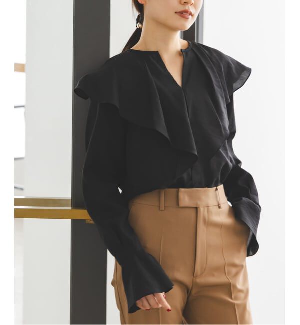 NOBLE「《追加》ブライトシアーフリルブラウス」|シャツ・ブラウス|