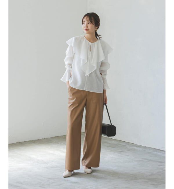 NOBLE「《追加》ブライトシアーフリルブラウス」|シャツ・ブラウス|