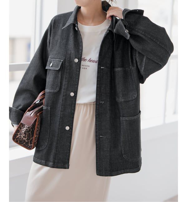 Spick and Span「RED CARD TOKYO / レッドカード トーキョー 別注Chore Coat*」|デニムジャケット|ブラック