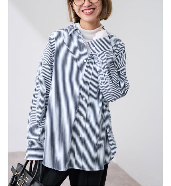 FRAMeWORK「LONG-シャツ」|シャツ・ブラウス|ネイビー