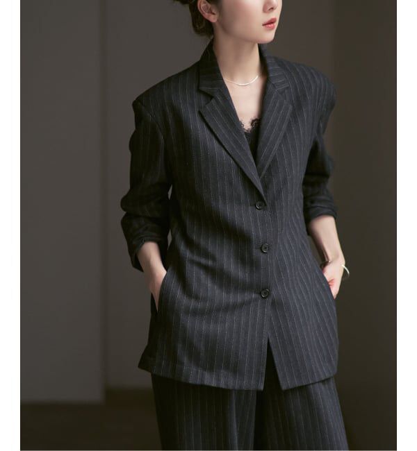 NOBLE「《NOBLE別注》MIRKO BERTOLA/ミルコベルトラ ストライプシャツジャケット」|シャツ・ブラウス|グレー