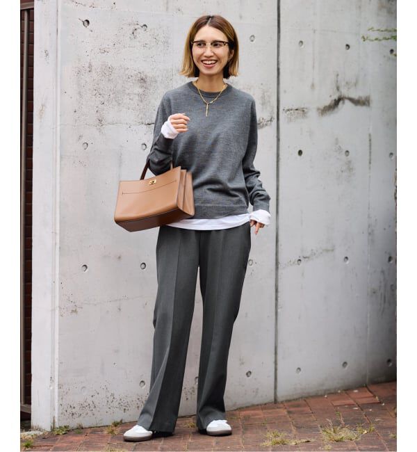 FRAMeWORK「イタリアヤーン basic クループルオーバー」|ニット・セーター|