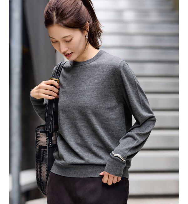 FRAMeWORK「イタリアヤーン basic クループルオーバー」|ニット・セーター|