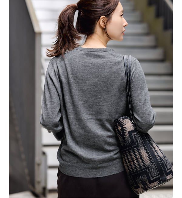 FRAMeWORK「イタリアヤーン basic クループルオーバー」|ニット・セーター|