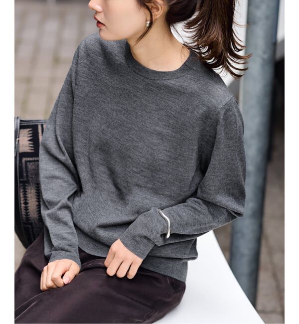 FRAMeWORK「イタリアヤーン basic クループルオーバー」|ニット・セーター|