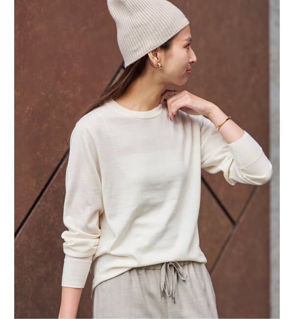 FRAMeWORK「イタリアヤーン basic クループルオーバー」|ニット・セーター|