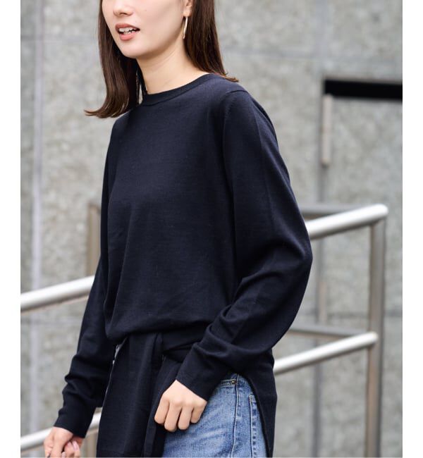 FRAMeWORK「イタリアヤーン basic クループルオーバー」|ニット・セーター|