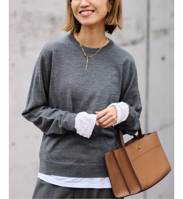 FRAMeWORK「イタリアヤーン basic クループルオーバー」|ニット・セーター|