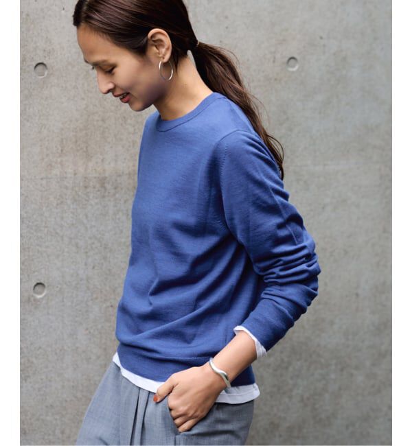 FRAMeWORK「イタリアヤーン basic クループルオーバー」|ニット・セーター|