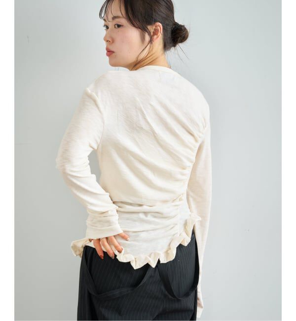 U by SPICK&SPAN「《予約》【OURSAALTY / アワーサールティー】 Pleasant Frill T-shirts」|Tシャツ・カットソー|