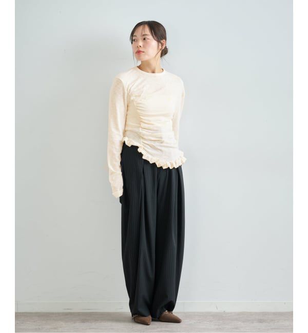 U by SPICK&SPAN「《予約》【OURSAALTY / アワーサールティー】 Pleasant Frill T-shirts」|Tシャツ・カットソー|