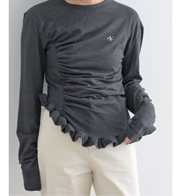 U by SPICK&SPAN「《予約》【OURSAALTY / アワーサールティー】 Pleasant Frill T-shirts」|Tシャツ・カットソー|