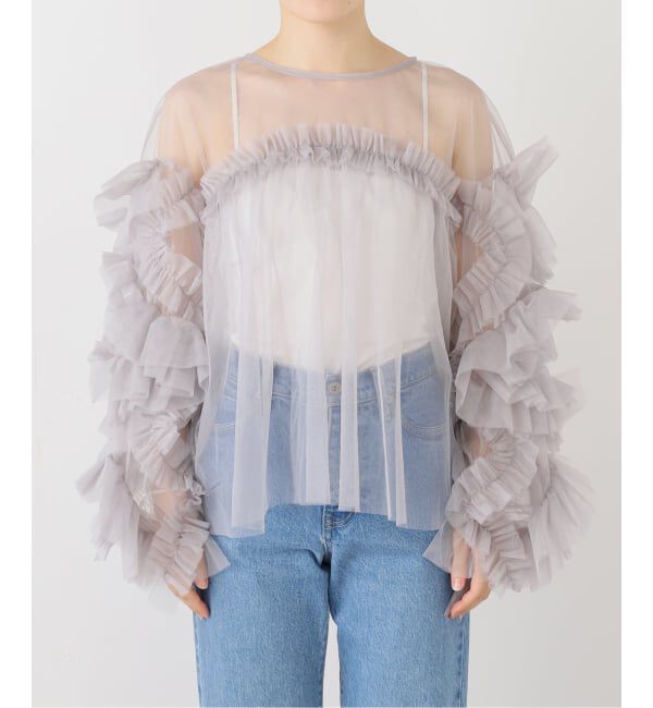  「フリルスリーブチュールブラウス」|シャツ・ブラウス|