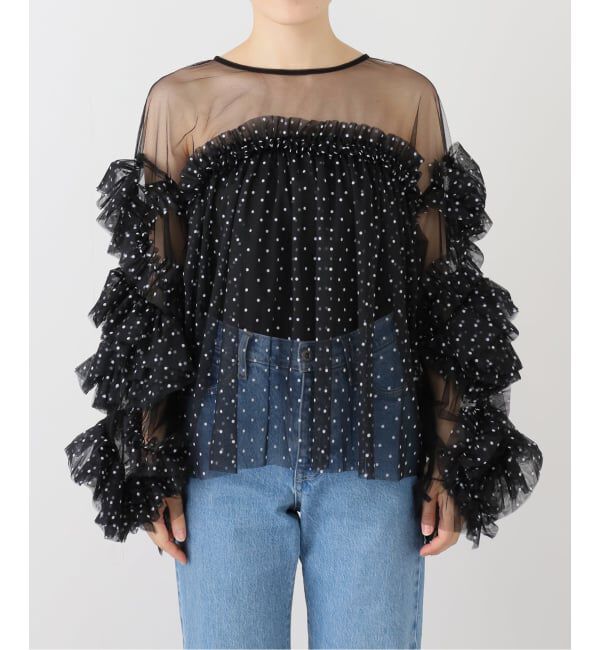  「フリルスリーブチュールブラウス」|シャツ・ブラウス|