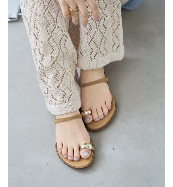  「《追加》メタルサムリングサンダル」|サンダル|キャメル