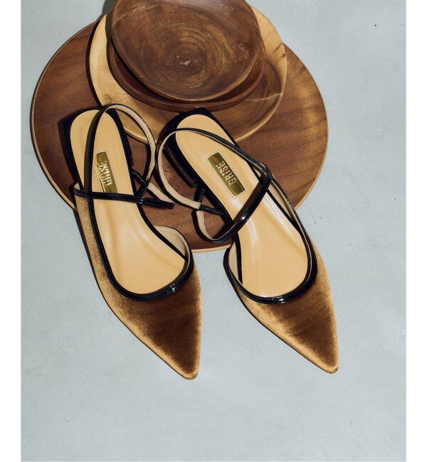 GRISE「GRISEポインテッドストラップスリングバック」|その他|キャメル