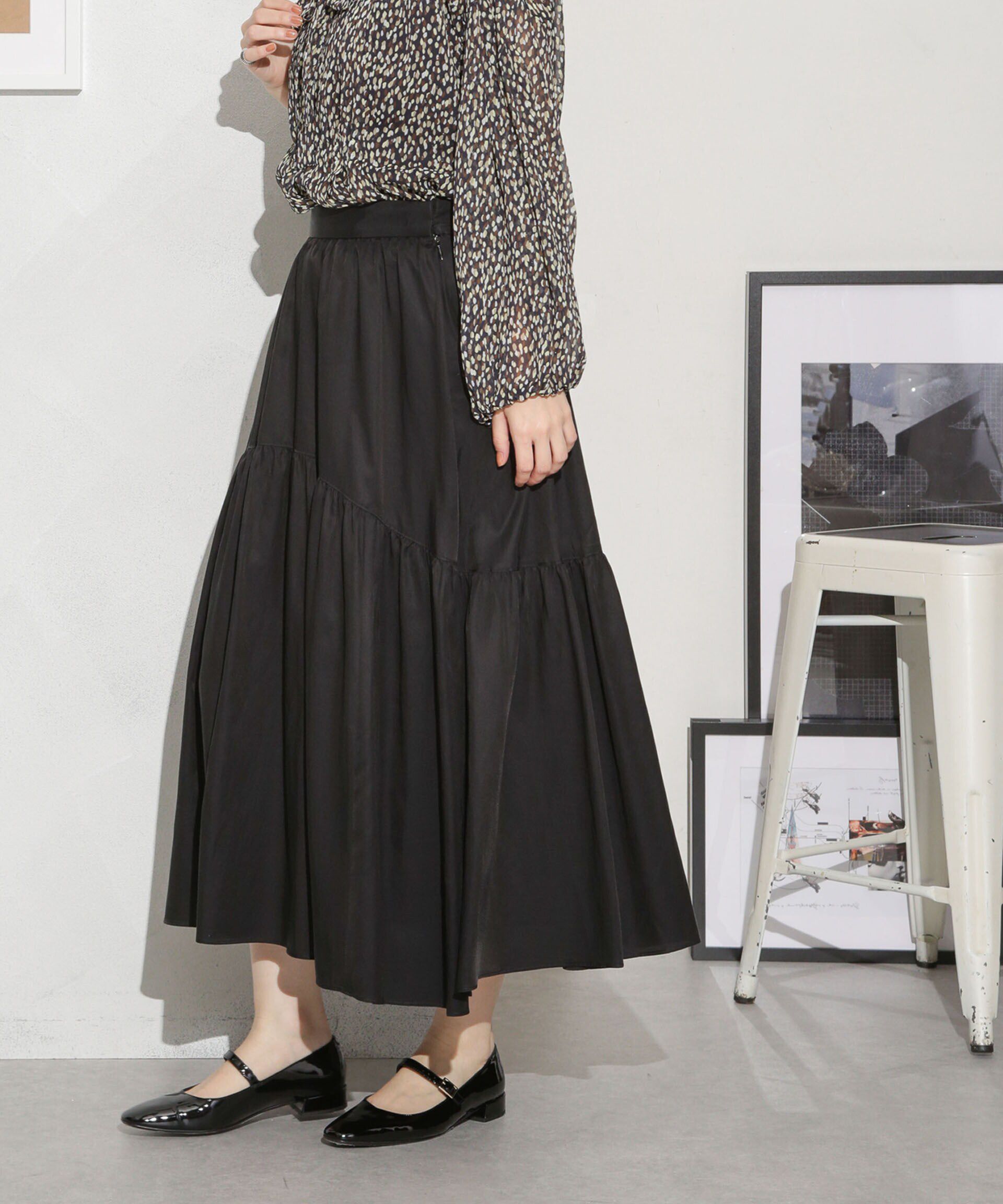 nano･universe「キュプラコットン ギャザースカート(セットアップ可)」|スカート|