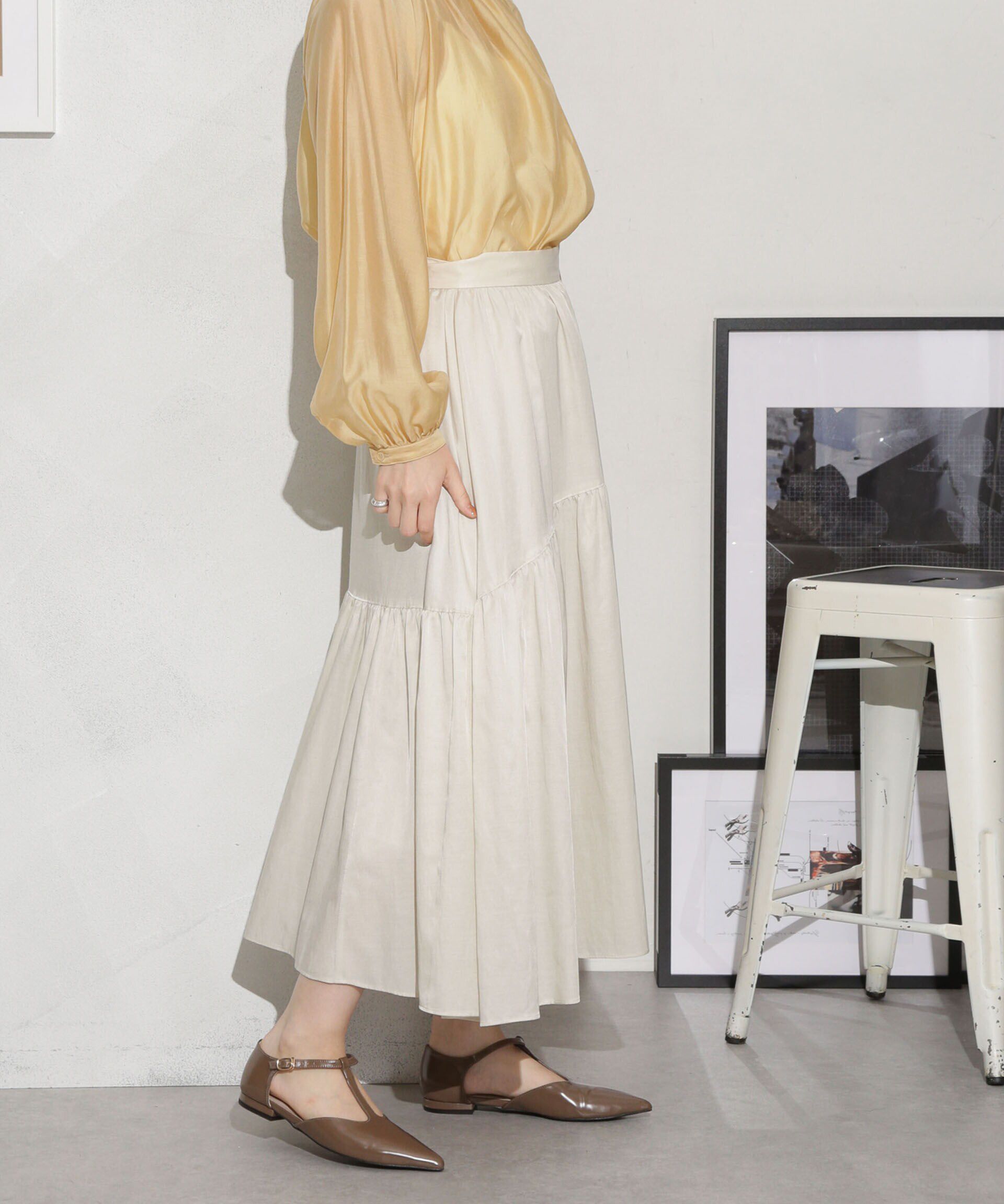 nano･universe「キュプラコットン ギャザースカート(セットアップ可)」|スカート|